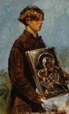 Young Boy Carrying an Icon, sketch by Ilya Repin