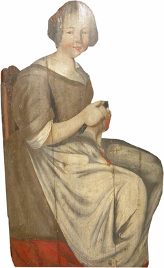 A Dummy Board Figure of a Maidservant peeling an Apple by Anonymous