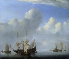 A Dutch Ship coming to Anchor by Willem van de Velde the Younger