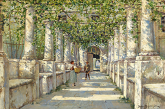 A meeting in an Italian pergola by Holger H Jerichau