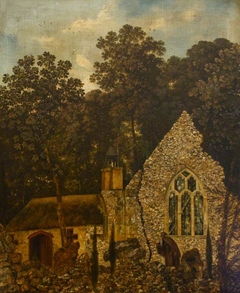 A Monk by a Church in a Wood (The Hermitage, Goodwood)