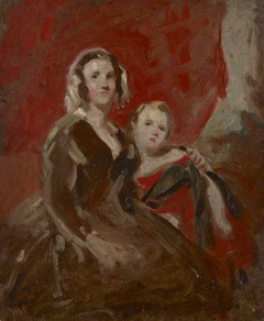 A Portrait Study of a Lady and Child in an Interior by Daniel Macnee