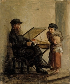 A Russian Salesman of Sweet Cakes at the Helsinki South Harbour Market, sketch by Albert Edelfelt