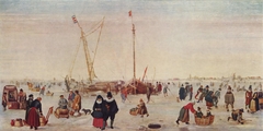 A scene on the ice by Hendrick Avercamp