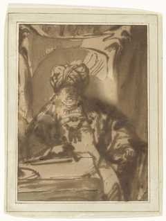Acteur Willem Ruyter als oosterse vorst by Rembrandt