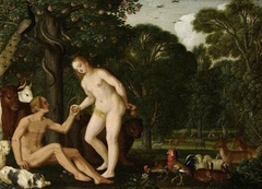 Adam and Eve in Paradise by Johann König
