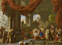 Aeneas und Ascanius beim Festmahl der Dido