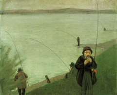 Angler am Rhein by August Macke