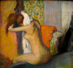 Après le bain, femme nue s'essuyant la nuque by Edgar Degas