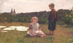 At Seaton Cottage On The Don, Aberdeen by George Reid
