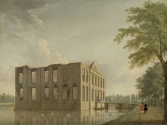 Berckenrode Castle in Heemstede after the Fire by Jan ten Compe