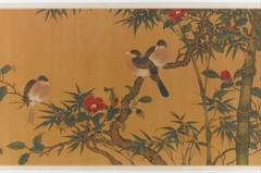 Birds, bamboo, and camelias by Anonymous