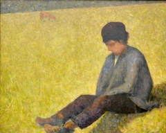 Boy Sitting in a Meadow by Georges Seurat