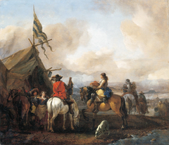 Camp with Cavalry at a Sutler's Booth by Philips Wouwerman