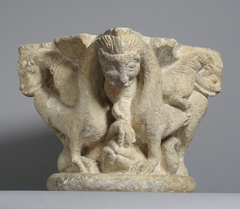 Capital with intertwining animals by Anonymous