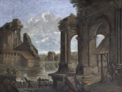 Capriccio of Roman Ruins at Bologna by Pietro Paltronieri