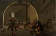 Carnival revellers in a tavern by Pieter van Laer