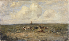 Cattle at Rest in a Field near the Sea by Nathaniel Hone the Younger
