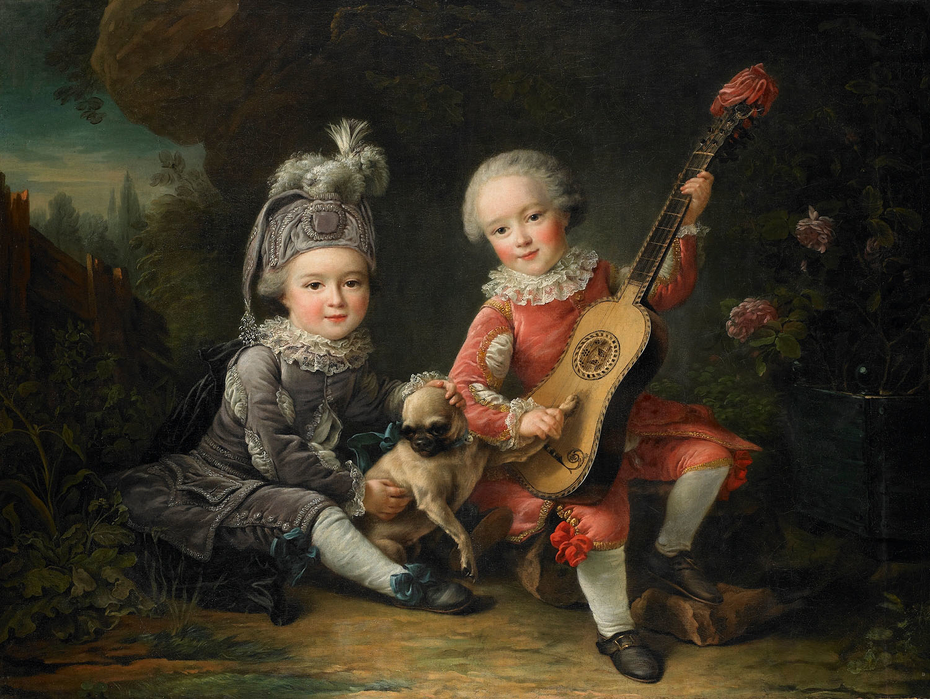 Children of the Marquis de Béthune Playing with a Dog