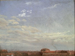Cloud Study over Red Roofs by Johan Christian Dahl