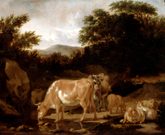 Cows and Sheep in a Wood by Adriaen van de Velde