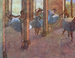 Dancers practicing in the Foyer by Edgar Degas