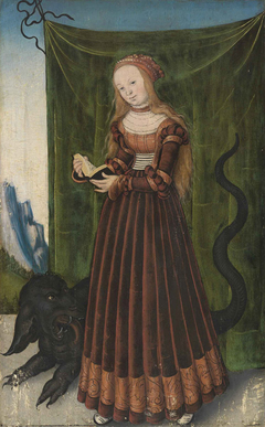 De heilige Margaretha by Lucas Cranach - Werkstatt