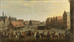 Disbanding of the Waardgelders by Prince Maurice on the Neude at Utrecht, 31 July 1618 by Joost Cornelisz Droochsloot