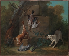 Dog Guarding Dead Game by Jean-Baptiste Oudry