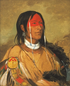 Eeh-tow-wées-ka-zeet, He Who Has Eyes Behind Him (also known as Broken Arm), a Foremost Brave by George Catlin