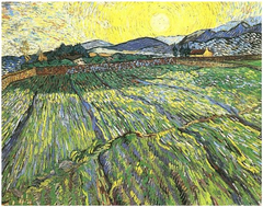 Enclosed Field with Rising Sun by Vincent van Gogh