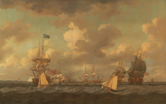 English Ships Coming to Anchor in a Fresh Breeze by Dominic Serres