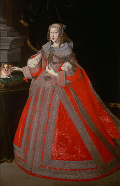 Erzherzogin Maria Leopoldine (1632-1649), 2. Gemahlin von Ferdinand III., mit einem Schoßhündchen by Anonymous