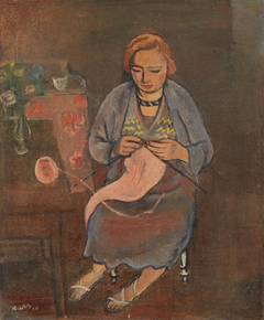 Femme au tricot by Georges Kars