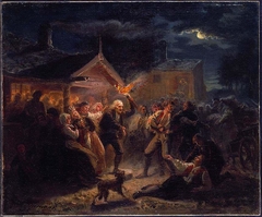 Fight at a Norwegian country Wedding by Adolph Tidemand