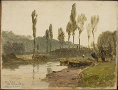 Forest landscape with water by Ludwig Willroider