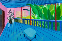 Garden with Blue Terrace by David Hockney