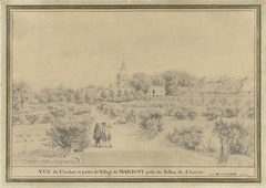 Gezicht op het dorp Marigny by Charles Nicolas Cochin II
