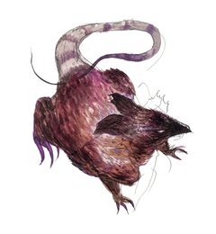 Giant Rat - Final Fantasy III by Yoshitaka Amano