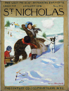 Girl in Snow With Dog