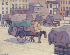 Hay Carts, Cumberland Market by Robert Bevan