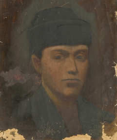Head of a Man in a Black Fur Hat by László Mednyánszky
