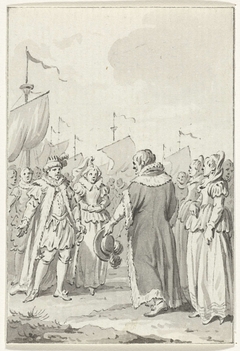 Hertog Albrecht van Beieren ontvangt Koning Hendrik IV van Engeland met diens dochter Blanca te Dordrecht, 1403 by Jacobus Buys