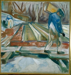 Hodman at Work on the Studio Building by Edvard Munch