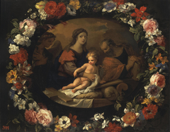 Holy Family within the Garland of Flowers by Nicolas-Pierre Loir