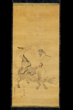 Hotei Riding a Waterbuffalo by Kanō Yasunobu