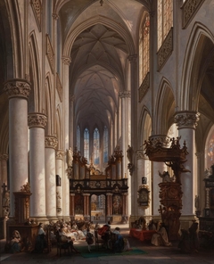 Interieur kerk Antwerpen by Jules Victor Génisson
