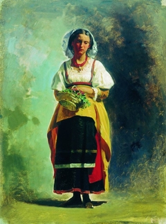 Italian Girl with a Basket of Flowers by Fyodor Bronnikov