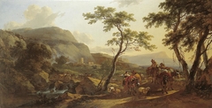 Italianate landscape by Nicolaes Pieterszoon Berchem