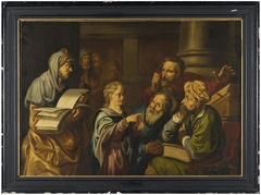 Jesus and the doctors in the temple by Lambert Jacobsz